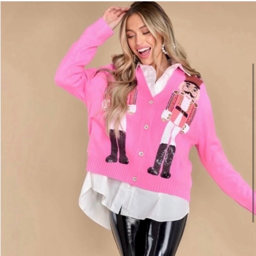 Queen Of Sparkles Pink Nutcracker Cardigan